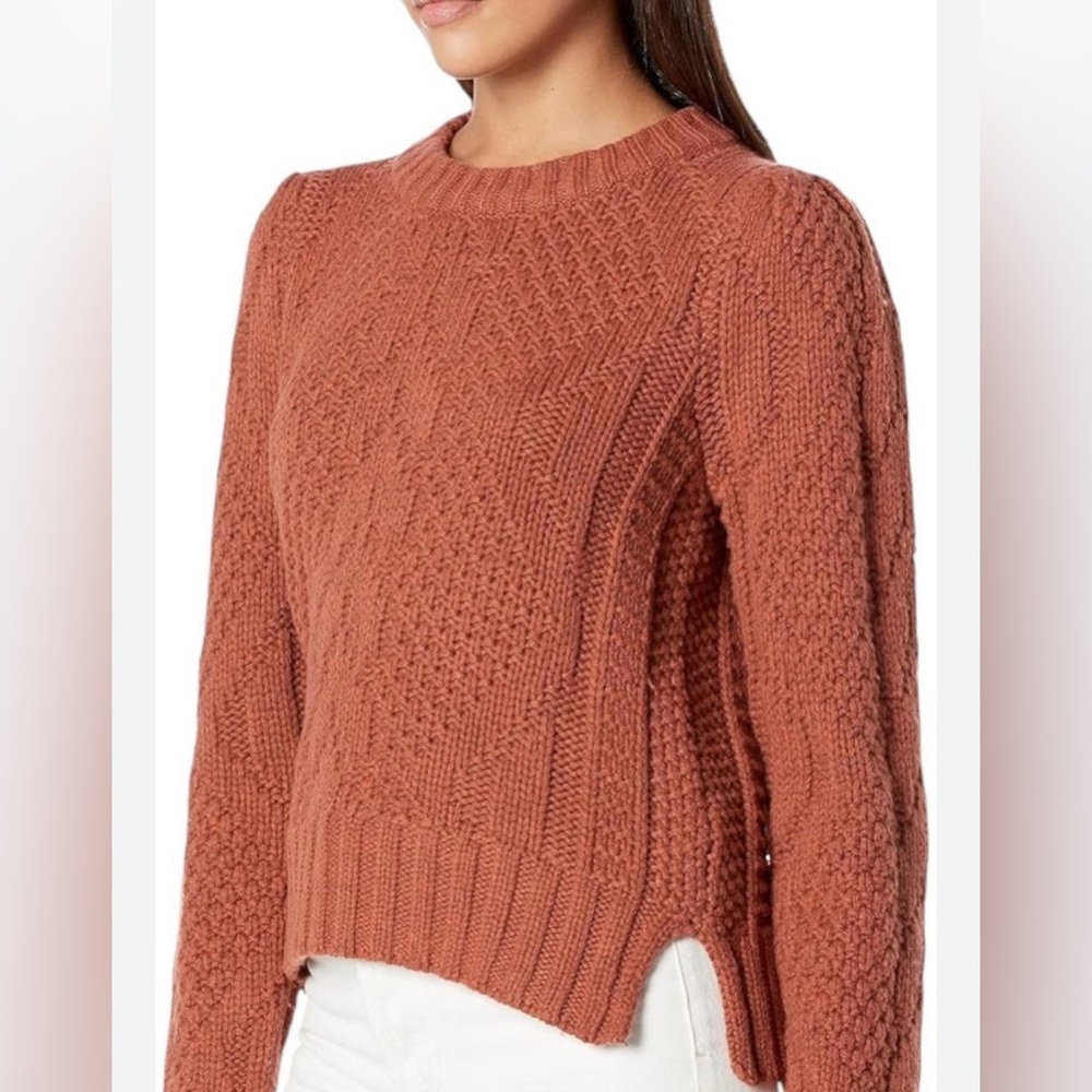 Madewell Wool Blend Ridgecrest Cable Pullover Sweater Cumin Medium.